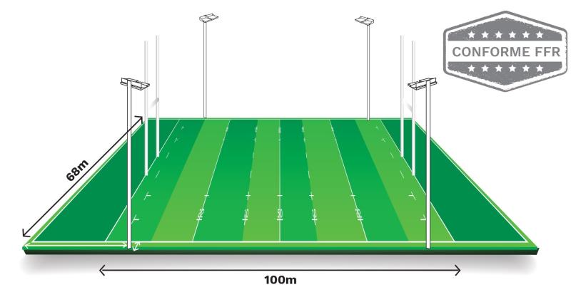 Schéma terrain de rugby