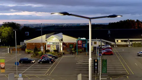 Energy-efficient Ampera luminaires provide a viable return on investment for this busy service station